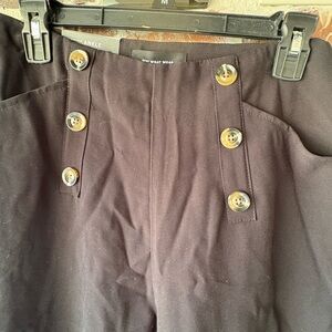 Who What Wear Black Cropped Pants with Nautical Flair